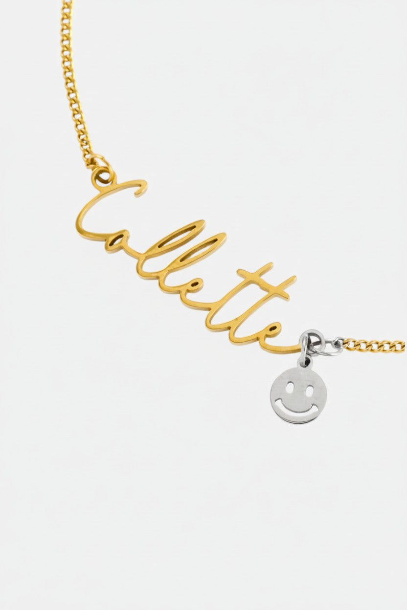 WATERPROOF GOLD CUSTOM NAME AND CHARM NECKLACE