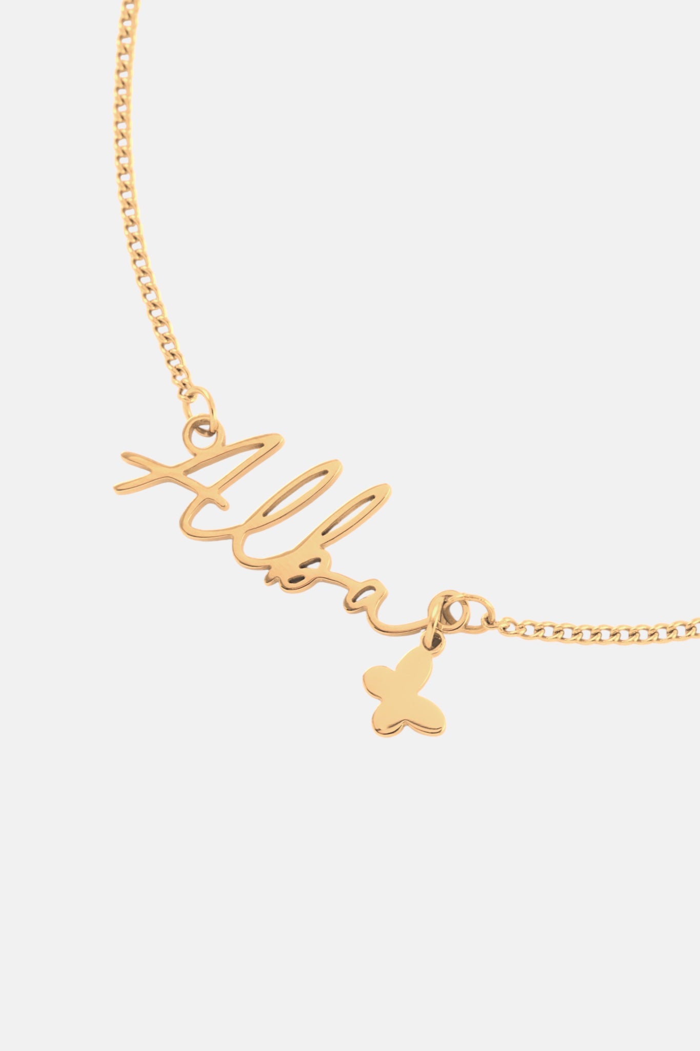 WATERPROOF GOLD CUSTOM NAME AND CHARM NECKLACE