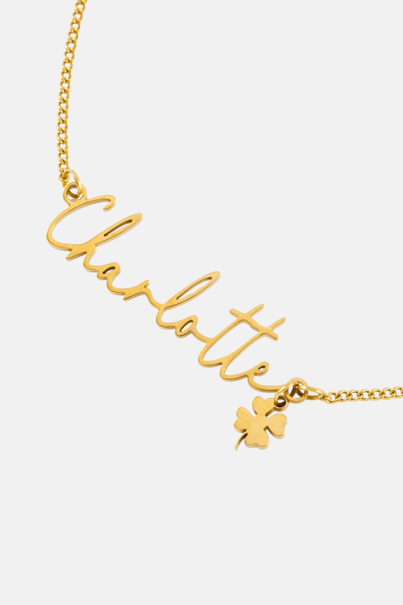 WATERPROOF GOLD CUSTOM NAME AND CHARM NECKLACE