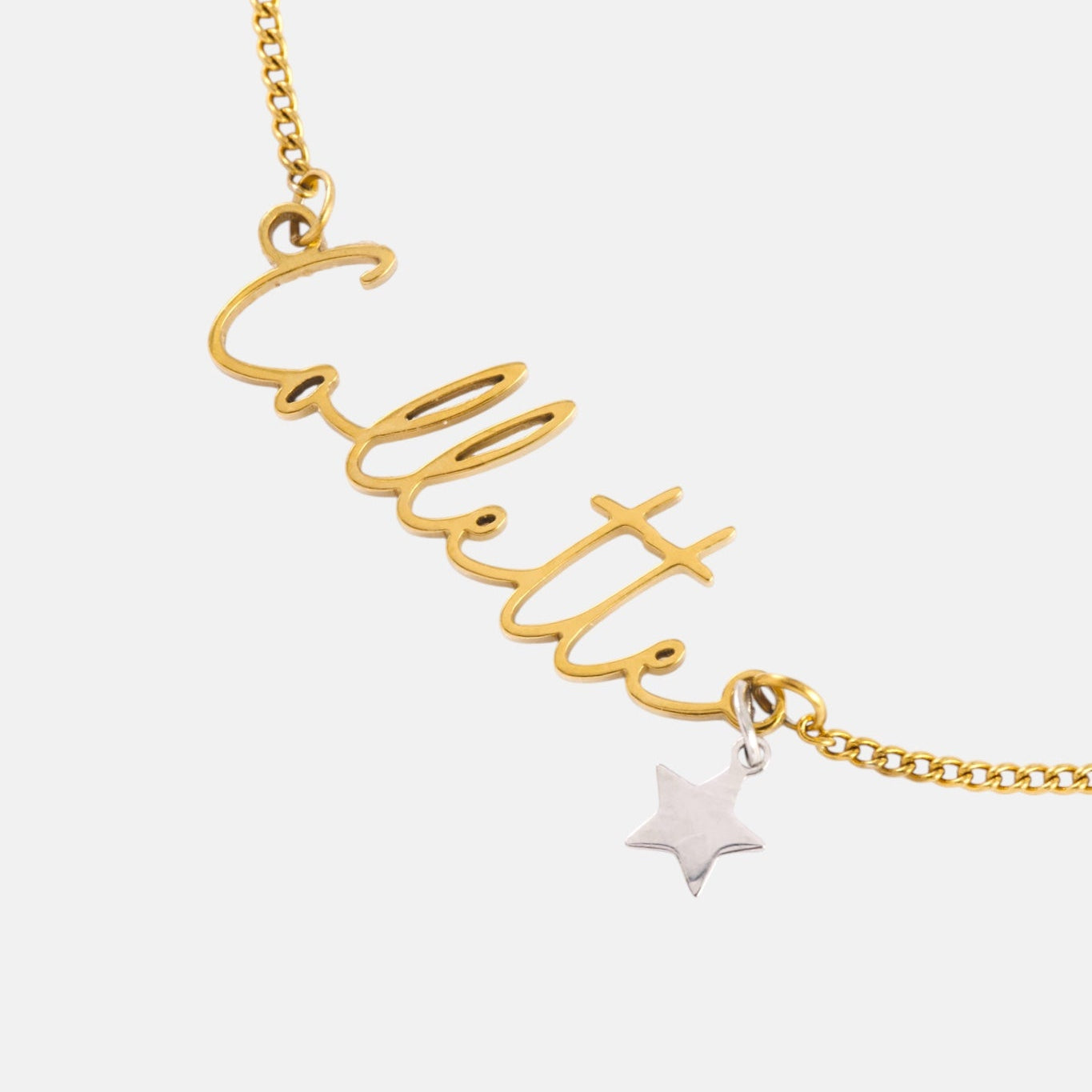 WATERPROOF GOLD CUSTOM NAME AND CHARM NECKLACE
