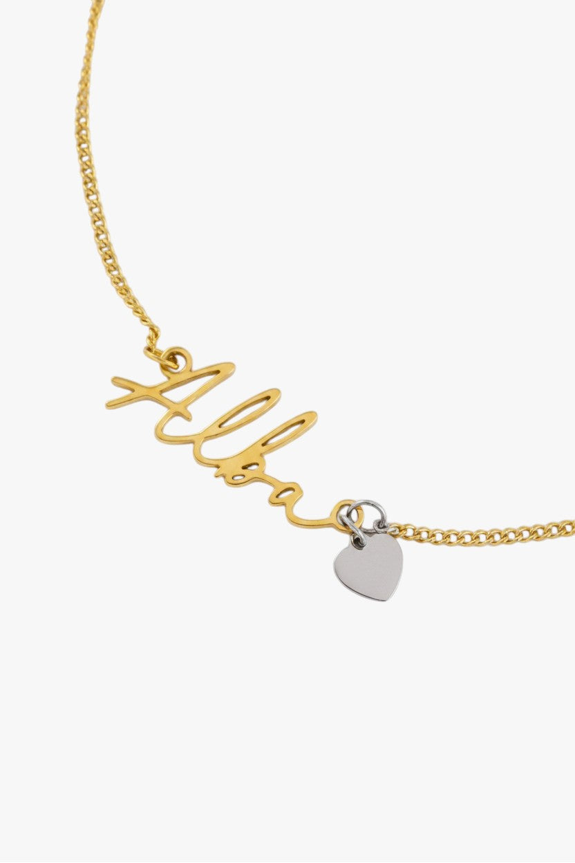 WATERPROOF GOLD CUSTOM NAME AND CHARM NECKLACE